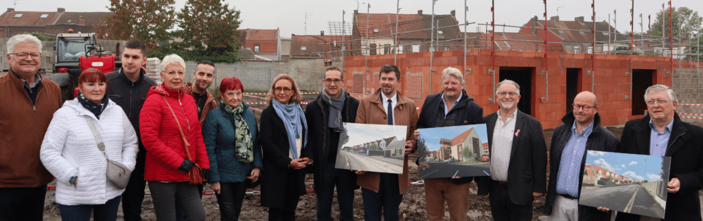 Clésence pose la première pierre d’un programme immobilier de 57 logements à Aniche